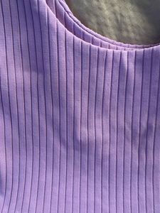 Lilac Ribbed Crop Tank Top