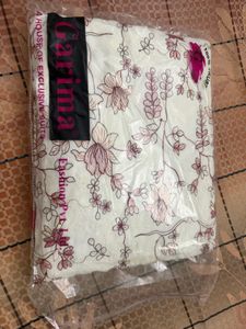 Elegant White Floral Pakistani Suit dress piece