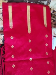 37.Vibrant Pink Saree with Embellishments