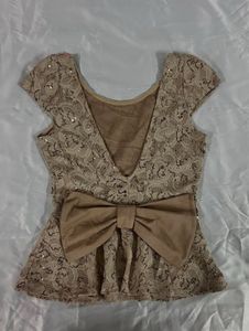 Sequin Lace Bow top