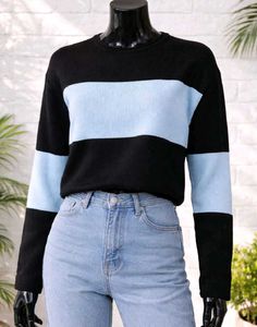 Color Block Crewneck Sweatshirt