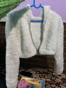 Crop White Hoodie