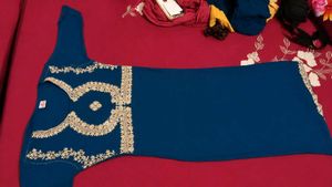 Elegant Teal Kurta and Plazo with Gold Embroidery