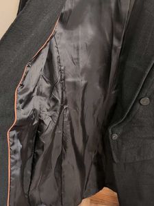 Elegant Black Wool Blend Coat