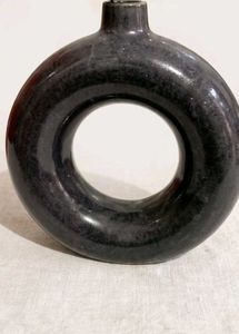 Black nd white  Donut Vase | Modern Ceramic Ring