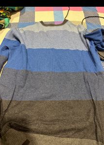 Aeropostale Striped V-Neck Knit Sweater Cum Sweats