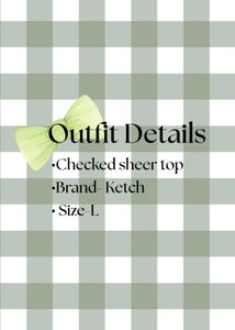 Green Plaid Long Sleeve Top