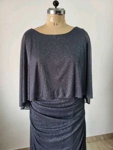 Elegant Gray Shimmering Maxi Dress