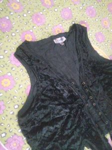 Black Velvet Corset Vest