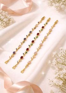 Beautiful Leaf &amp; Gemstone Bracelet Set