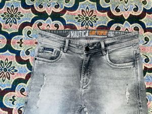 Nautica Gray Wash Distressed Jeans