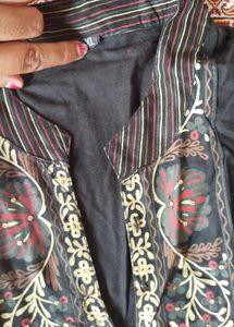 Elegant Black Floral Kurta pant Set