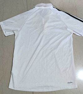 Adidas Unisex White Polo Active T-Shirt