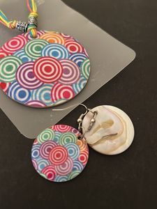 Boho Sea Shell Pendant Necklace &amp; Earrings Set
