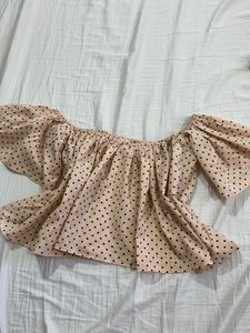 Cute Polka Dot Off-Shoulder Top