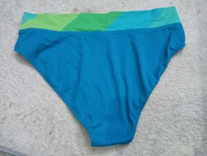 Blue Bikini Bottom,♥️♥️ with Green Waistband