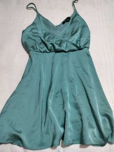 Satin Spaghetti Strap Mini Dress