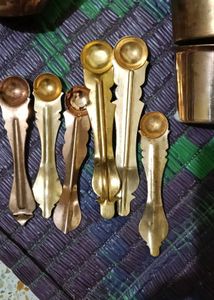 Vintage Copper Kalash Pots/Glass/Spoon Set