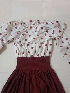 Polka Dot Off-Shoulder Dress