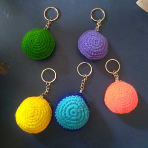 Crocheted Evil Eye Keychains