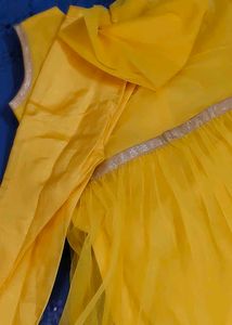 Vibrant Yellow Embroidered Kids Frock