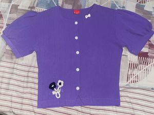 Cute Purple Button-Up Top