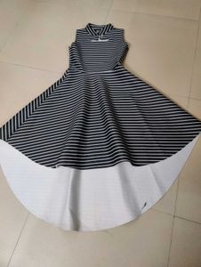 Striped High-Low Dress