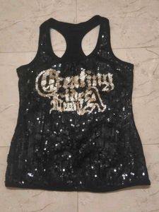 Sparkly Black Sequin Tank Top
