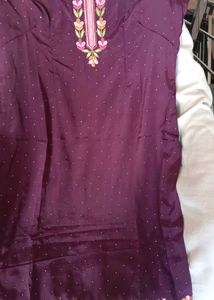 Elegant Pleated Purple salwar crepe