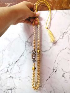 Pearl &amp; Stone Indian Tassel Earrings