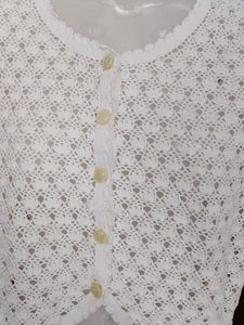 White Crochet Lace Cropped Shrug/Cardigan (Bust 40