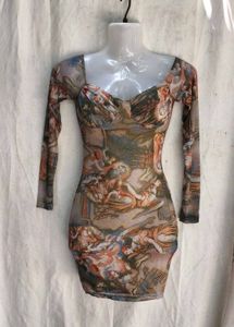 Mesh Off-Shoulder "Renaissance" Mini Dress