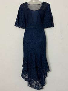 Pintresty Elegant Navy Lace maxi Dress