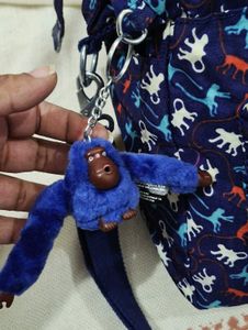 Kipling Blue Monkey Print Shoulder Bag