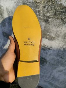 Gucci Brown Leather Loafers(6,7,8 Size)