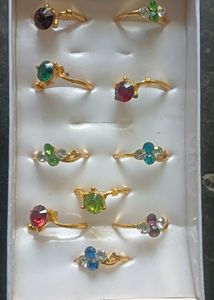 Assorted Gemstone Rings Set