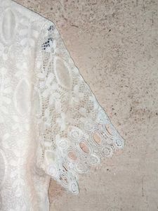 Elegant White Lace Top Layered