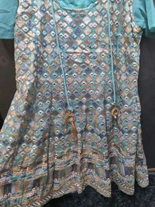 Elegant Sky Blue Sharara Suit