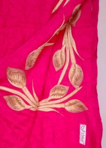 Hot Pink Embroidered Scarf