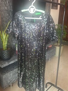 Sparkly Black Sequin Dress