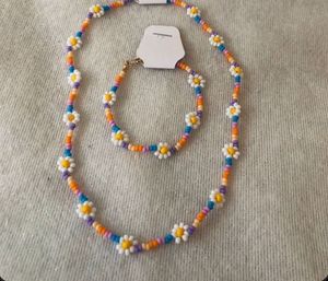 Rainbow Daisy Beaded Necklace