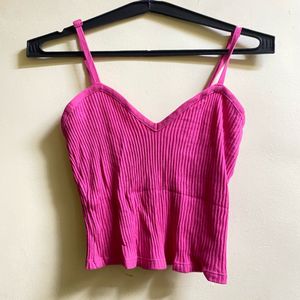 V-Neck Ribbed Crop Top