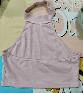 Ribbed Halter Neck Crop Top