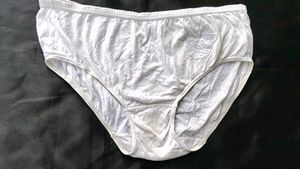 Comfortable White Briefs with Rose Embroidery
