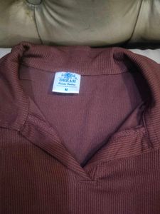 Comfortable Maroon Long Sleeve Top