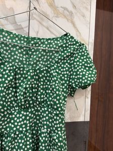 green floral dress