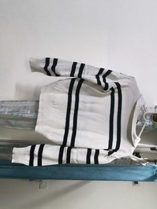 Striped Polo Neck Sweater