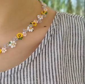 Sunflower Beaded Necklace