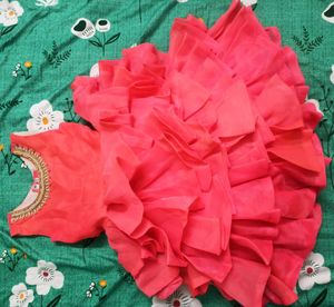 Coral Ruffle Dress