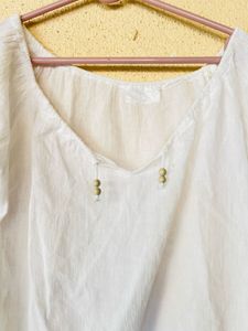 Chic White Bell Sleeve Blouse